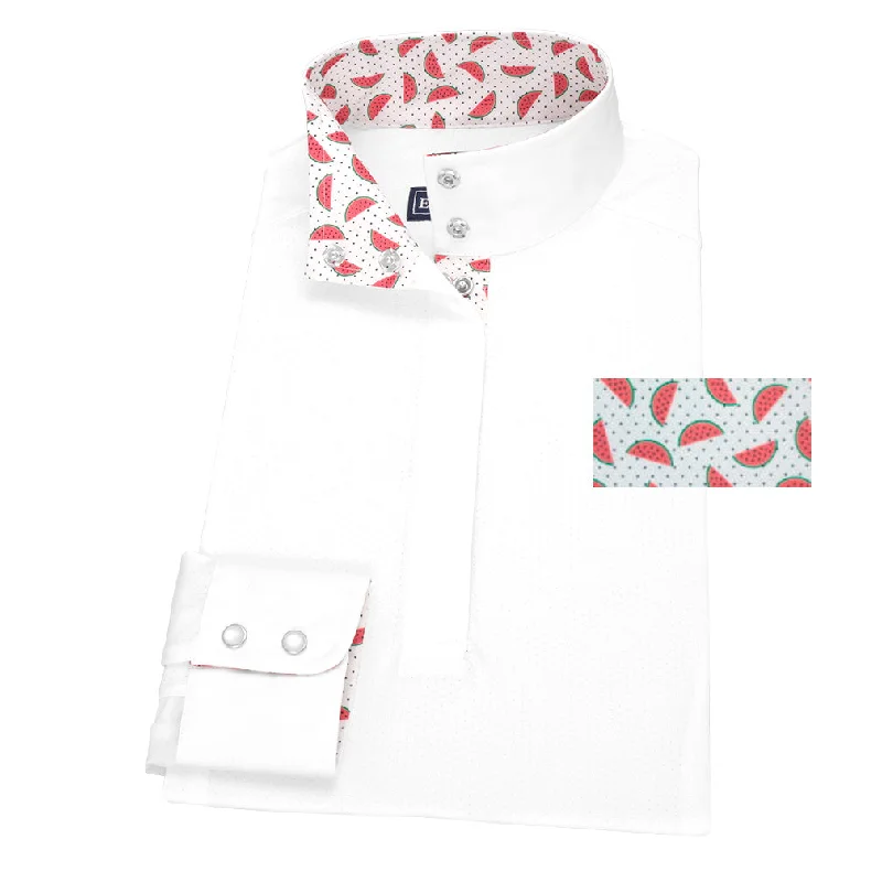 Essex Classics Ladies Watermelon Straight Collar Show Shirt Relaxed Button-Down Short Shirt Essex Classics Ladies Watermelon Straight Collar Show Shirt Relaxed Button-Down Short Shirt