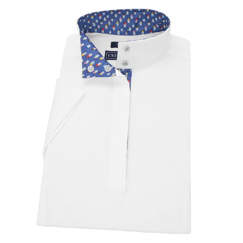 Essex Classics Ladies Snow Cones Talent Yarn Straight Collar Short Sleeve Show Shirt Classic V-Neck Short Shirt Essex Classics Ladies Snow Cones Talent Yarn Straight Collar Short Sleeve Show Shirt Classic V-Neck Short Shirt