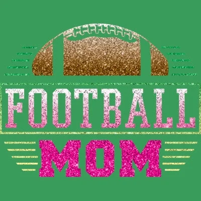 Football Mom - Glitter T Shirt Fashionable Short Sleeve Shirt