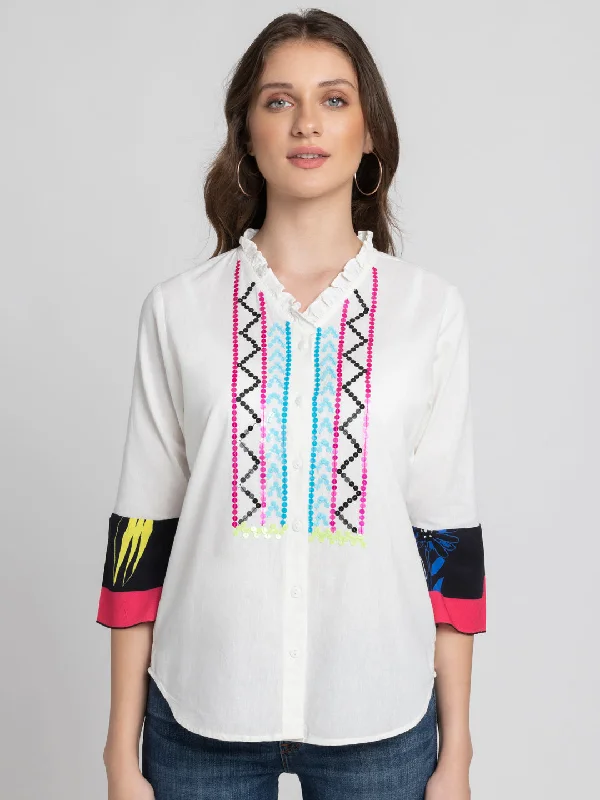 Gillian Shirt Comfortable Fitted Short Sleeve