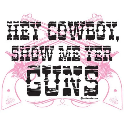 Hey Cowboy - Guns  T Shirt Stylish Split-Hem Short Shirt