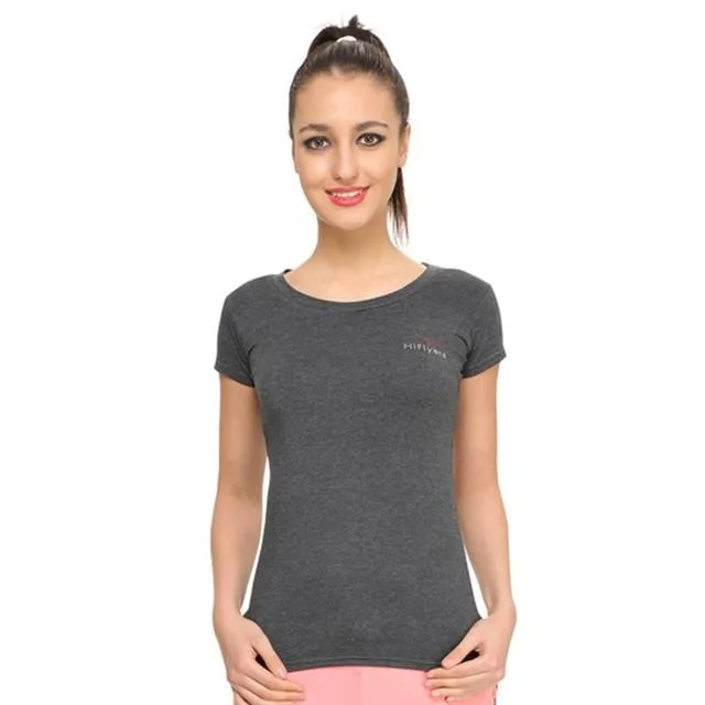 HiFlyers Womens T Shirt Grey Soft Flowing Short Shirt