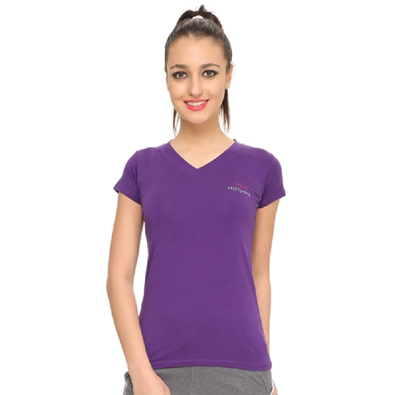 HiFlyers Womens T Shirt Purple Relaxed Short Sleeve Tee