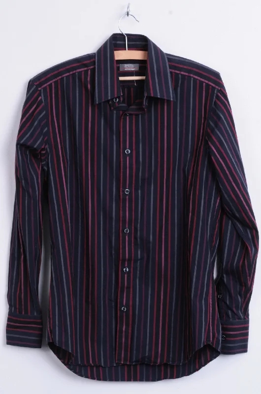 Jeff Banks Mens S Casual Shirt Striped Navy Cotton Classic Top Relaxed Fit Short Shirt Jeff Banks Mens S Casual Shirt Striped Navy Cotton Classic Top Relaxed Fit Short Shirt