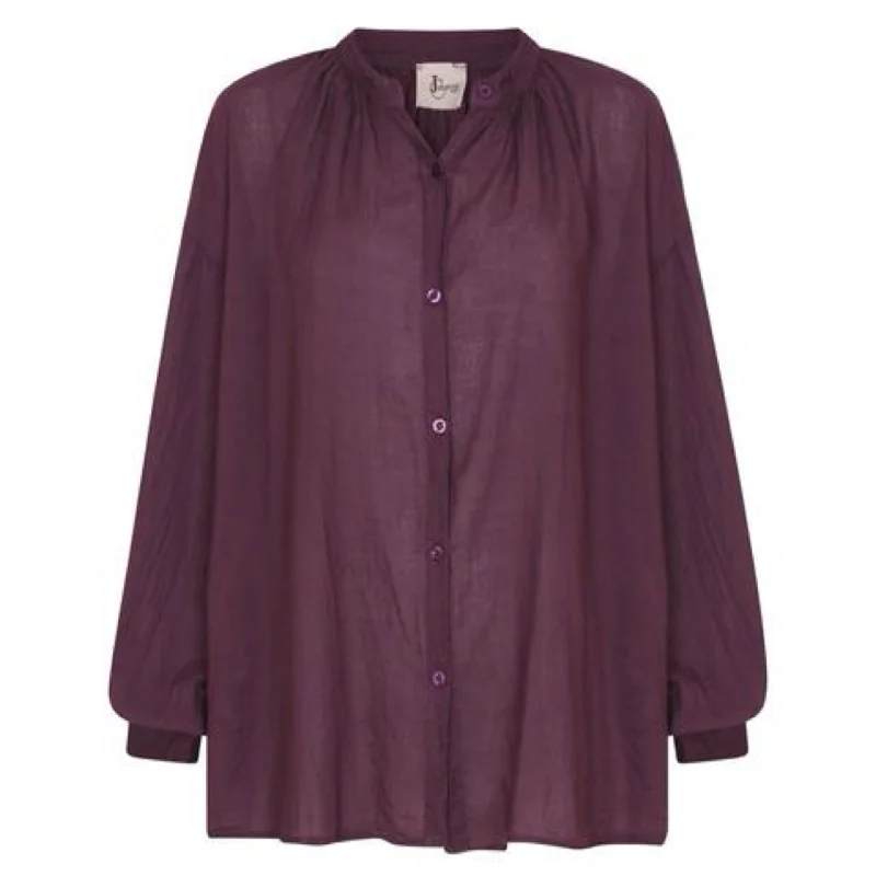 L/S Shirt Aubergine Trendy Floral Print Tee