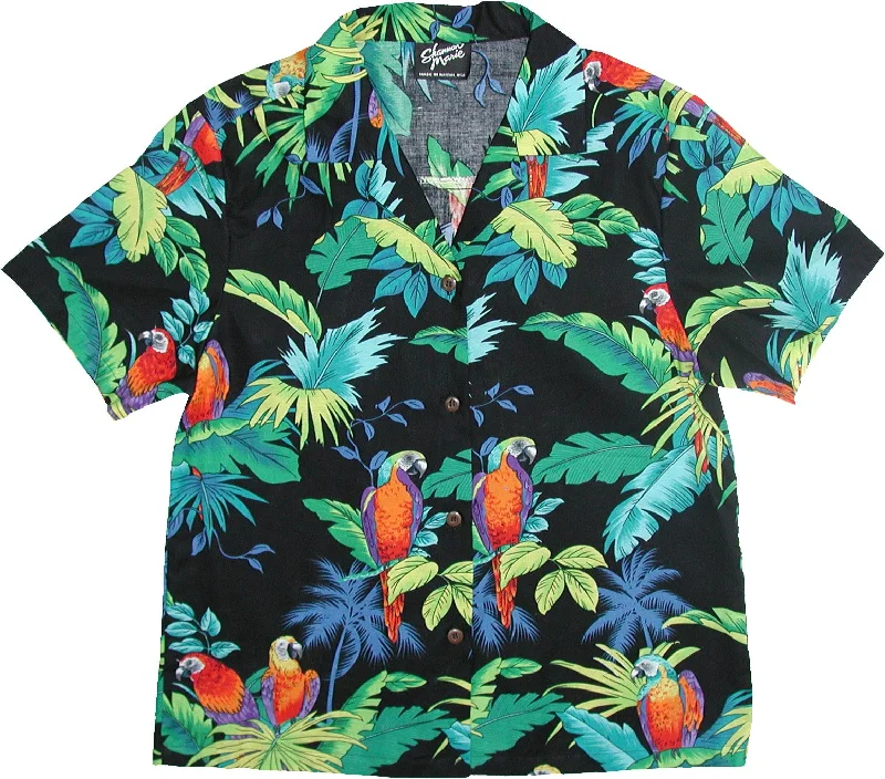 Jungle Parrot Women's Hawaiian Camp Shirt Cozy Cotton Short Tee