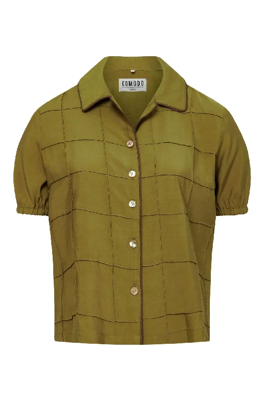 Zori Shirt Green Elegant Longline Short Shirt