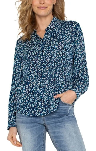 Long Sleeve Button Front Woven Shirt Classic Short Sleeve Tunic