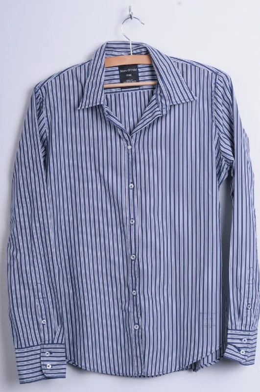 Marc O'Polo Womens 40 L Casual Shirt Striped Cold Blue Unique Cotton Comfortable Pocket Short Shirt Marc O'Polo Womens 40 L Casual Shirt Striped Cold Blue Unique Cotton Comfortable Pocket Short Shirt