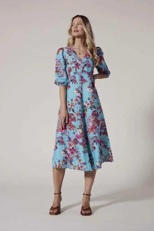Pre Order Matera Midi Dress in Aqua Multi LS2755 by Loobie's Story Fashionable Plaid Midi Dress Pre Order Matera Midi Dress in Aqua Multi LS2755 by Loobie's Story Fashionable Plaid Midi Dress