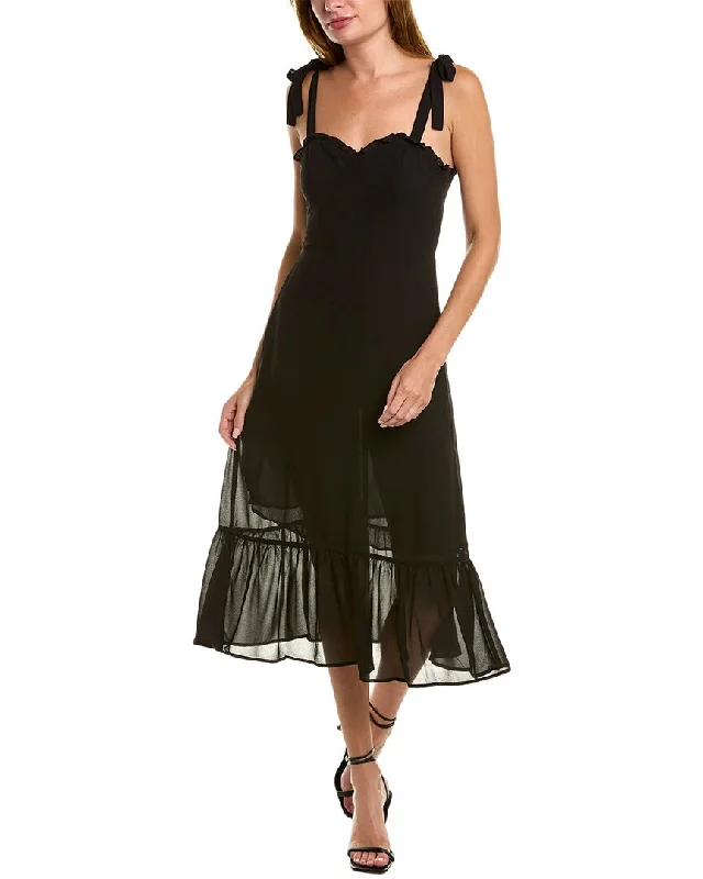 O.P.T. Toile de Jouy Midi Dress Trendy Midi Dress with Belt