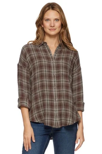 Paden Boyfriend Woven Shirt Relaxed Fit Short Shirt