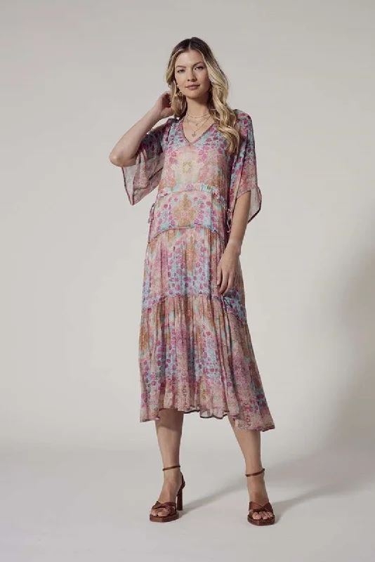 Pre Order Ravello Midi Dress in Aqua Multi LS2720R by Loobie's Story Stylish Long Sleeve Floral Midi Dress Pre Order Ravello Midi Dress in Aqua Multi LS2720R by Loobie's Story Stylish Long Sleeve Floral Midi Dress