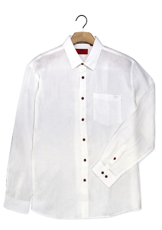 R.F. Scott - Fielding Linen Shirt - Navy or White Classic Button-Up Short Tee