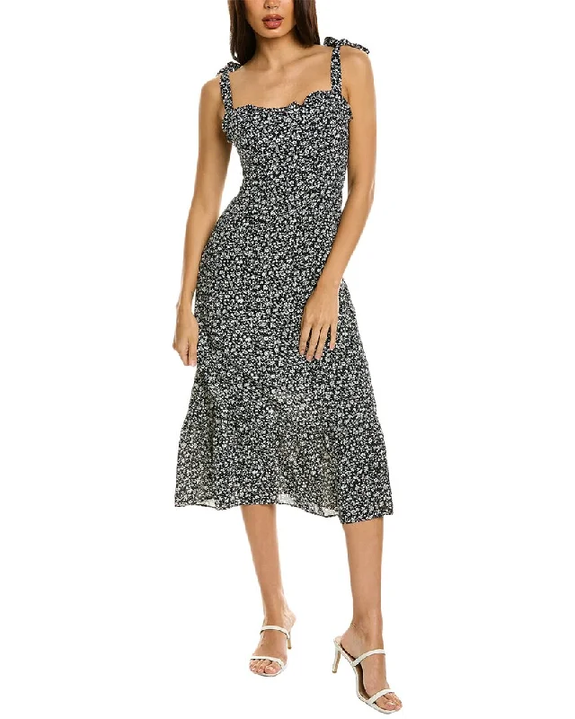 Serenette Toile de Jouy Midi Dress Stylish Midi Dress with Cuffs