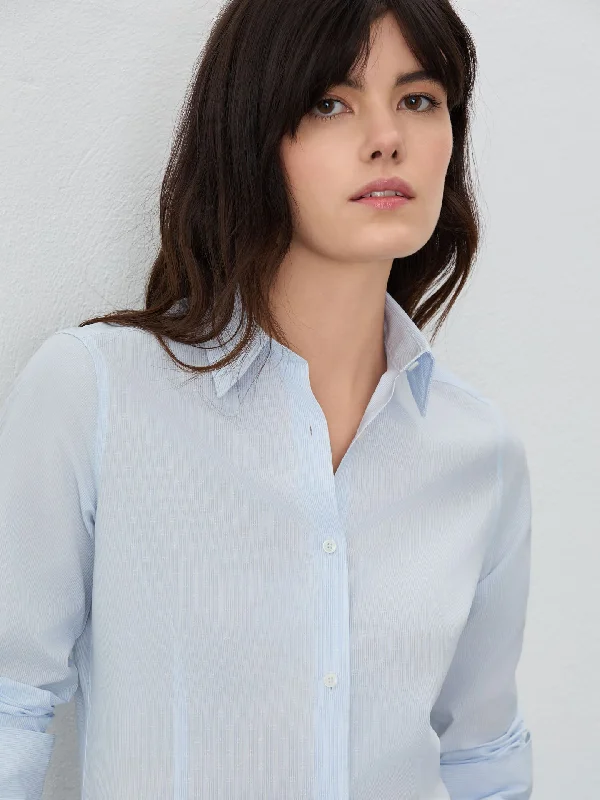 Slim Fit Shirt In Mercerized Cotton Jaquard Fabric With Stripes Trendy Print Short Sleeve Slim Fit Shirt In Mercerized Cotton Jaquard Fabric With Stripes Trendy Print Short Sleeve