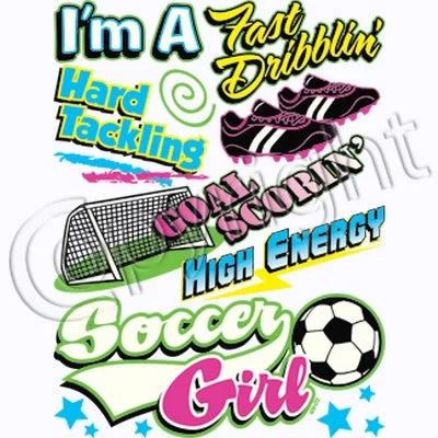 Soccer Girl - Neon T Shirt Casual Slouchy Short Sleeve