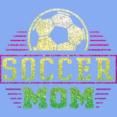 Soccer Mom - Glitter T Shirt Chic V-Neck Short Blouse