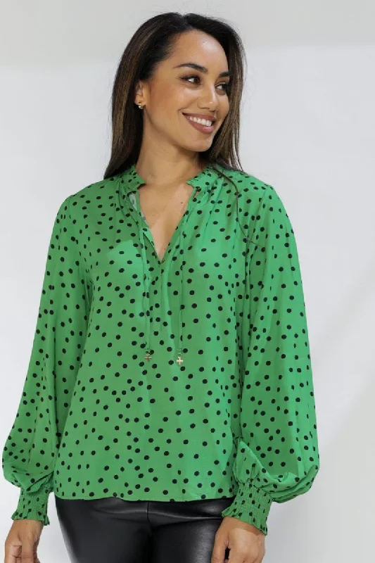 Stella + Gemma - Tyra Shirt - Mint Spot Classic Solid Short Shirt