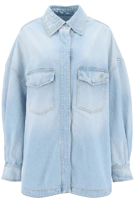 The attico oversized denim overshirt 236WCB10D057 SKY BLUE Comfortable Summer Short Shirt The attico oversized denim overshirt 236WCB10D057 SKY BLUE Comfortable Summer Short Shirt