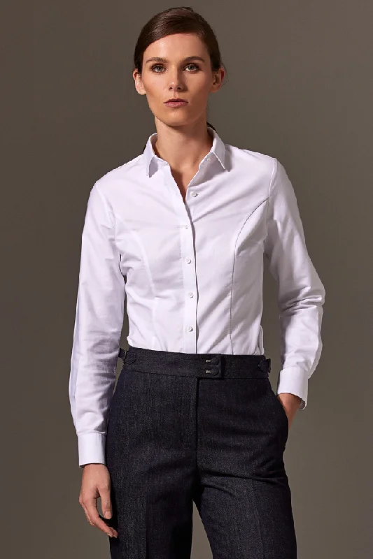 Victoria Classic Shirt - White Cotton Modern Fit Short Sleeve