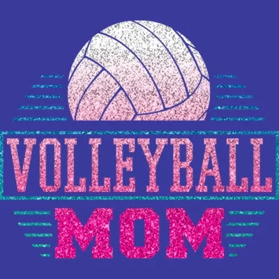 Volleyball Mom - Glitter T Shirt Comfortable Peplum Short Shirt