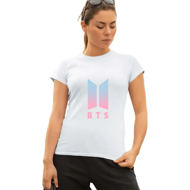 WOMENS BTS -1 PRINTED TSHIRT - WHITE Chic Embellished Short Sleeve