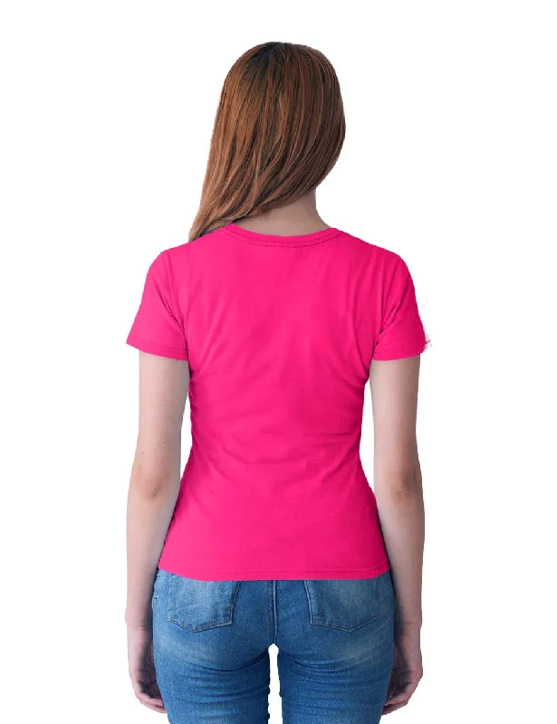 WOMENS BTS -2 PRINTED TSHIRT - DARK PINK Elegant Longline Short Shirt