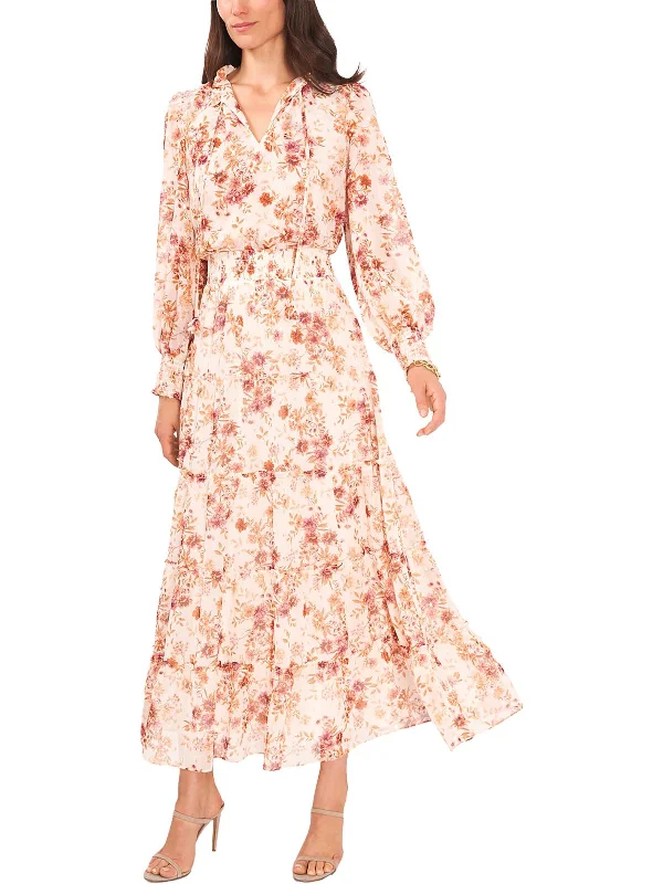 Womens Metallic Calf Midi Dress Comfortable Button Front Midi Dress