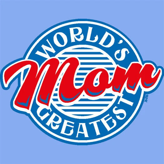 World's Greatest Mom/Diner T Shirt Stylish Striped Short Sleeve