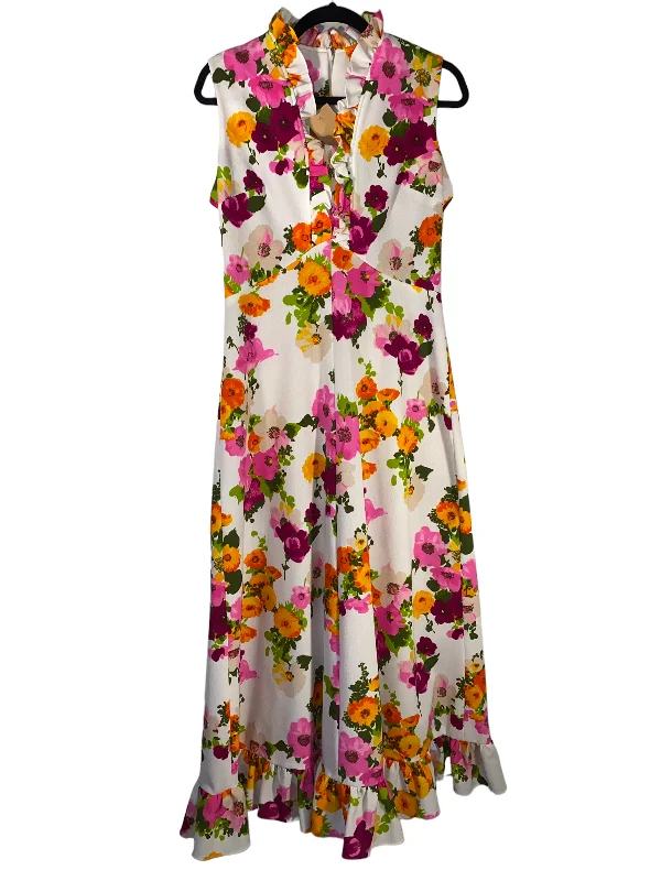 1970s Sleeveless Maxi Dress With Ruffled Trim By It's Better Comfortable Long-Sleeve Maxi Dress 1970s Sleeveless Maxi Dress With Ruffled Trim By It's Better Comfortable Long-Sleeve Maxi Dress