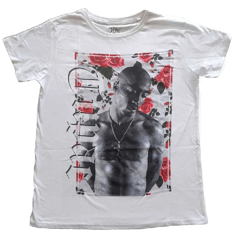 Tupac Ladies T-Shirt: Floral Fashionable Trendy Casual