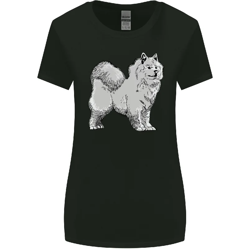 A Samoyed Dog Womens Wider Cut T-Shirt Hooded Caped Shawl Collar