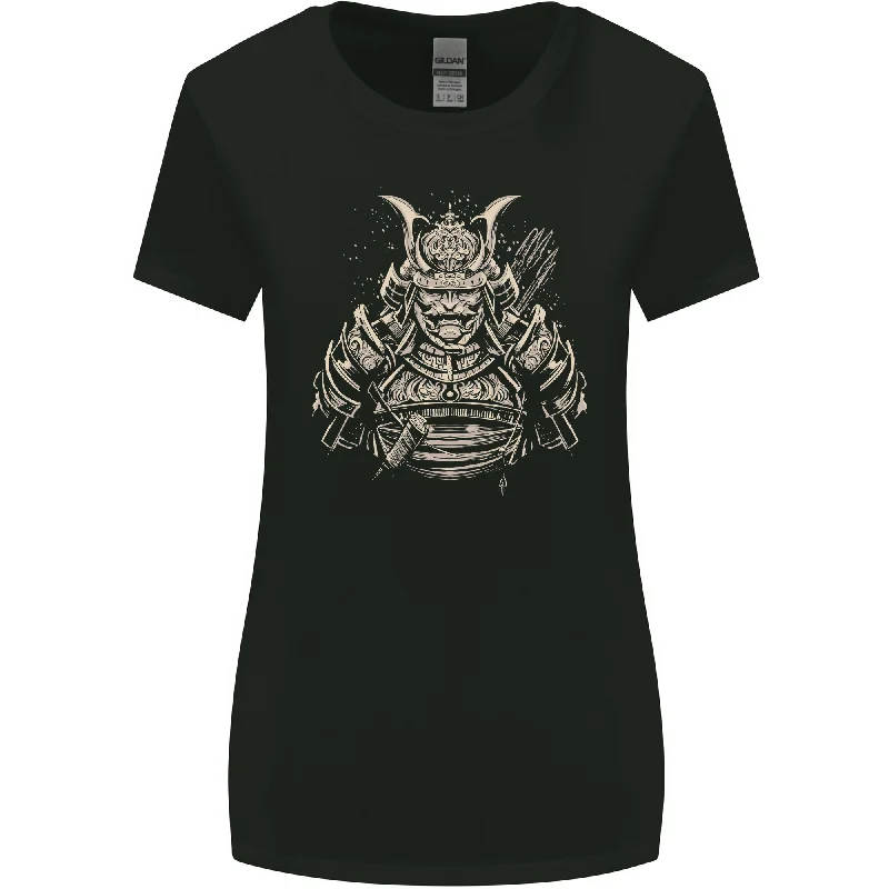 A Samurai Warrior Womens Wider Cut T-Shirt Solid Print Embellished