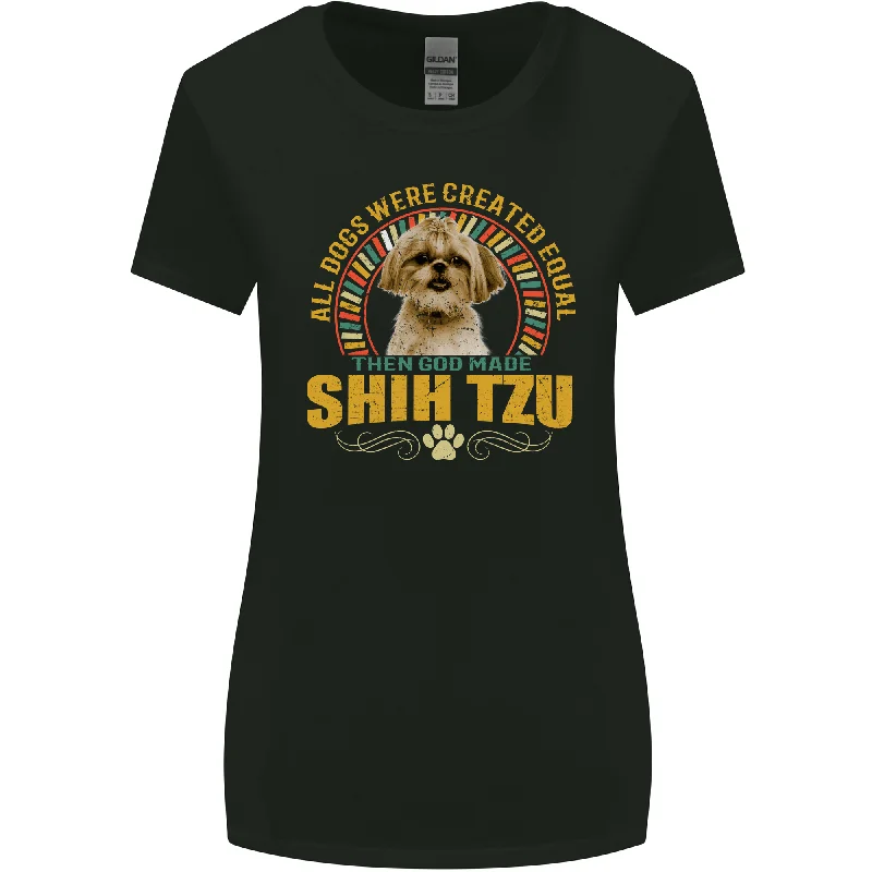 A Shih Tzu Dog Womens Wider Cut T-Shirt Seamless Knitted Crochet