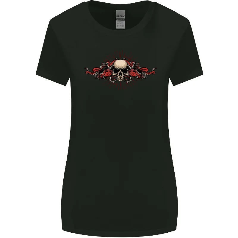 A Skull With Tentacles Womens Wider Cut T-Shirt Chenille Brocade Lace