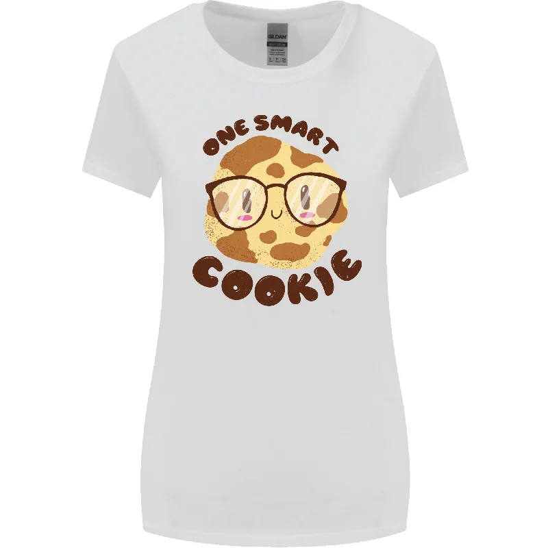 A Smart Cookie Funny Food Nerd Geek Maths Womens Wider Cut T-Shirt Houndstooth Herringbone Solid