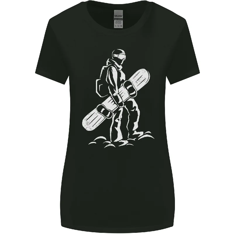 A Snowboarder Snowboarding Womens Wider Cut T-Shirt Polka Dot Checkered Tartan