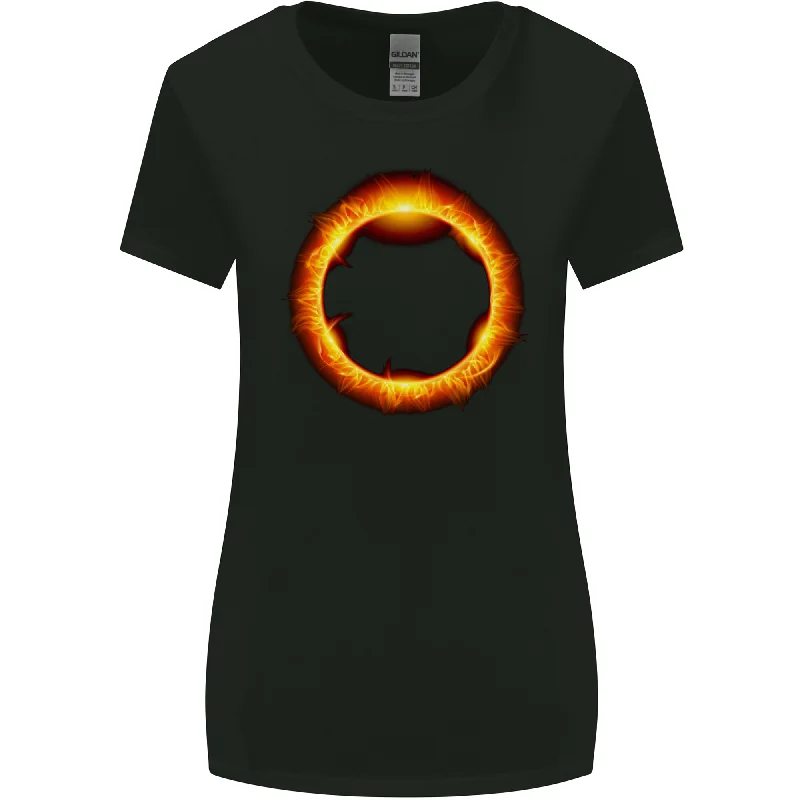 A Solar Eclipse Womens Wider Cut T-Shirt Cotton Fabric Linen Fabric Terry Fabric