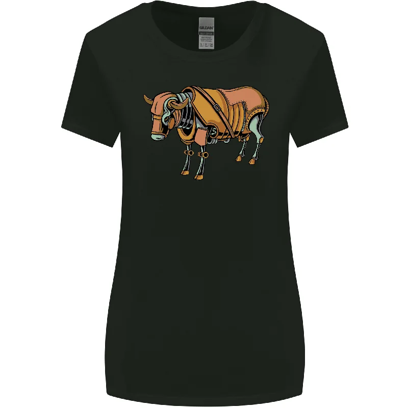 A Steampunk Bull Womens Wider Cut T-Shirt Elegant Classic Vintage