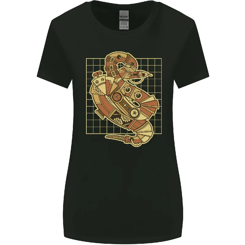 A Steampunk Snake Reptiles Womens Wider Cut T-Shirt Polka Dot Checkered Tartan