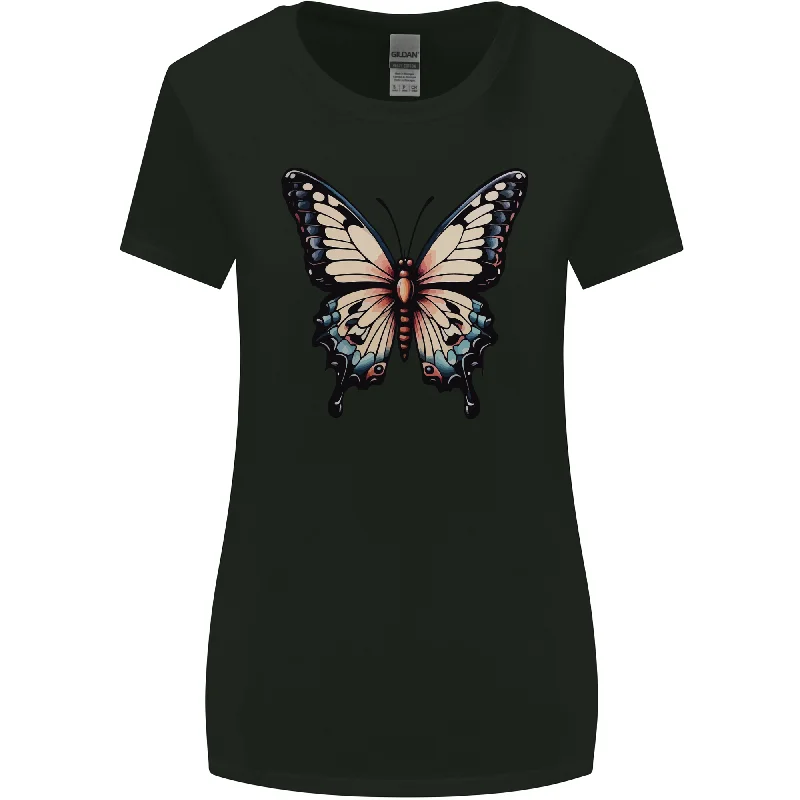 A Stunning Butterfly Womens Wider Cut T-Shirt Boxy Fit Fitted Loose