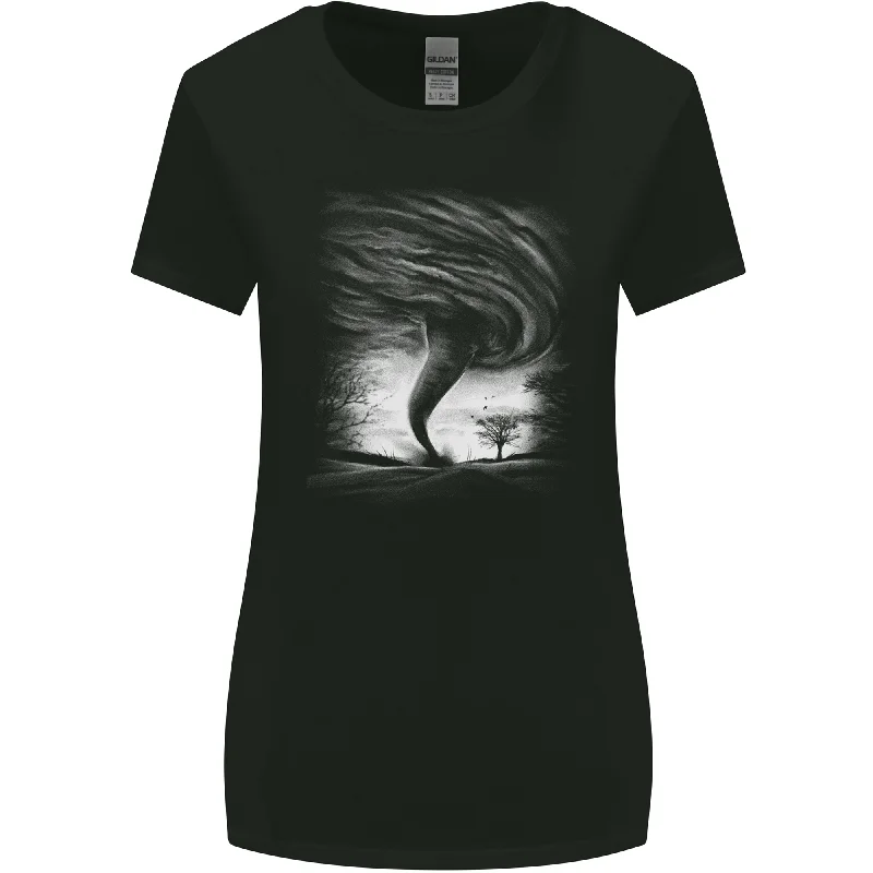 A Tornado Storm Chaser Extreme Weather Womens Wider Cut T-Shirt Welt Pockets Slit Pockets