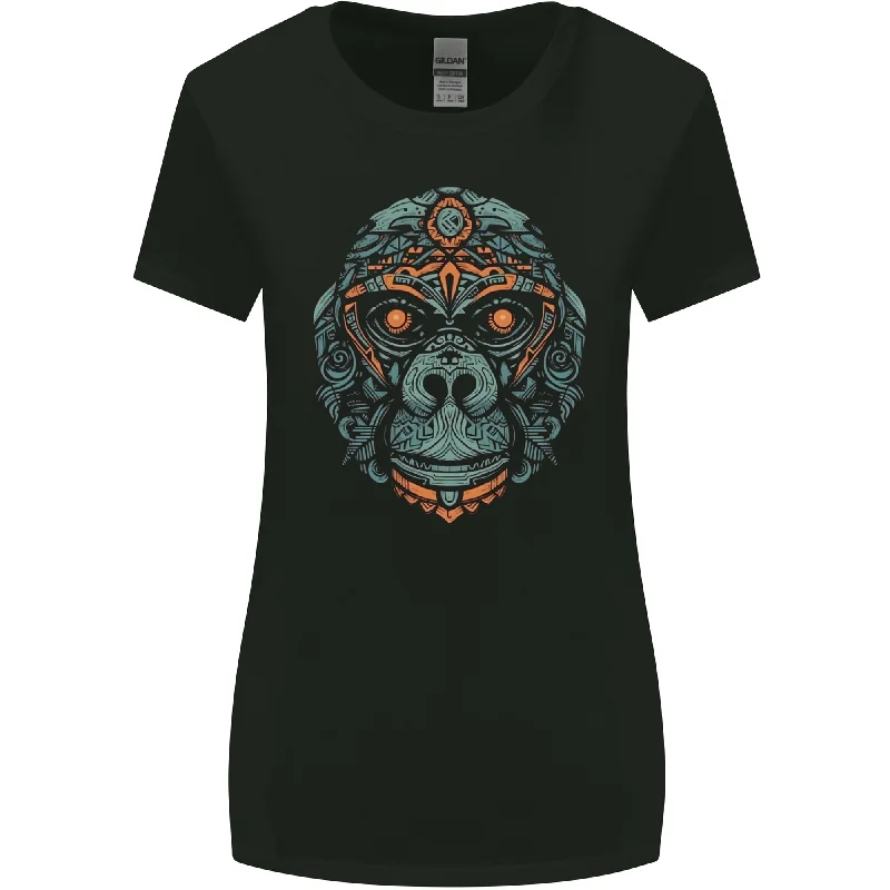 A Tribal Gorilla Womens Wider Cut T-Shirt Ribbed T-Shirt High Neck Heavyweight