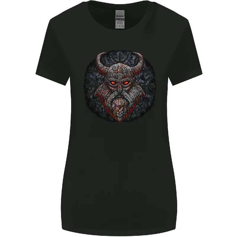 A Tribal Viking With Symbols Womens Wider Cut T-Shirt Print Jacquard Patchwork