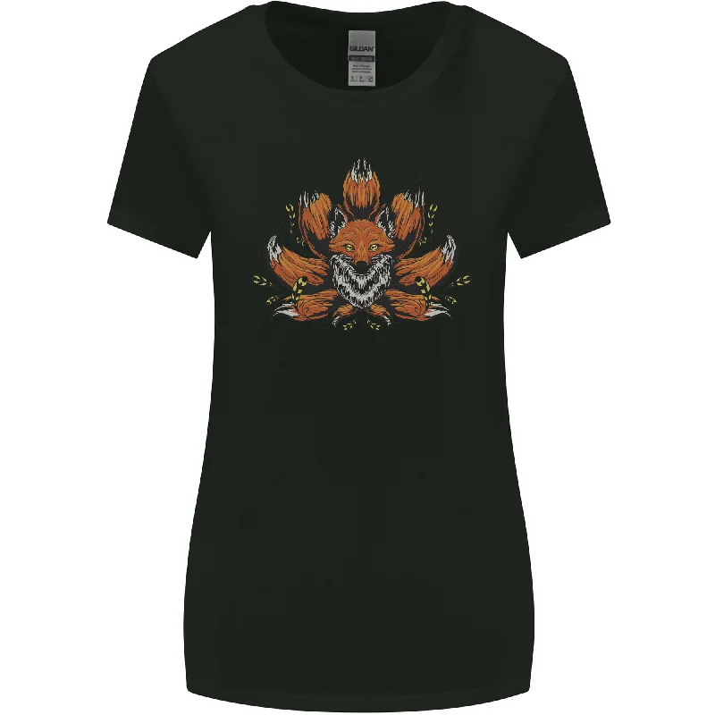 A Trippy Fox With Seven Tails Womens Wider Cut T-Shirt Chenille Blend Fleece Blend Nylon Blend