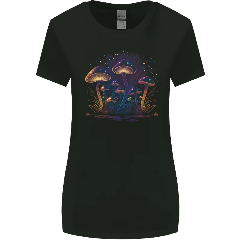 A Trippy Magic Mushroom Forest LSD Womens Wider Cut T-Shirt Graphic T-Shirt Round Neck Polyester