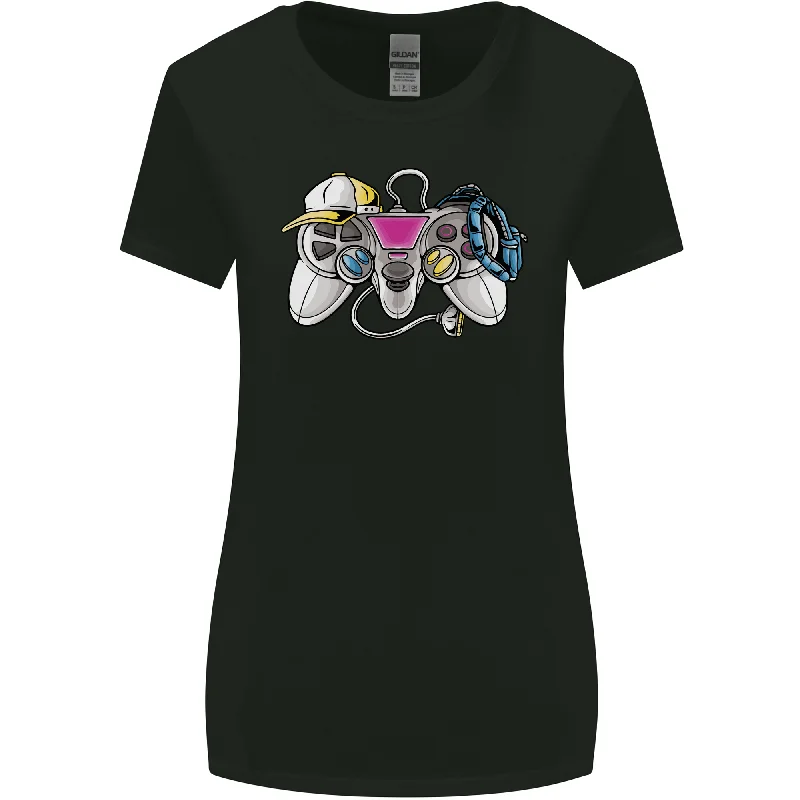 A Video Game Console Controller Womens Wider Cut T-Shirt Graphic Embroidered Appliqued