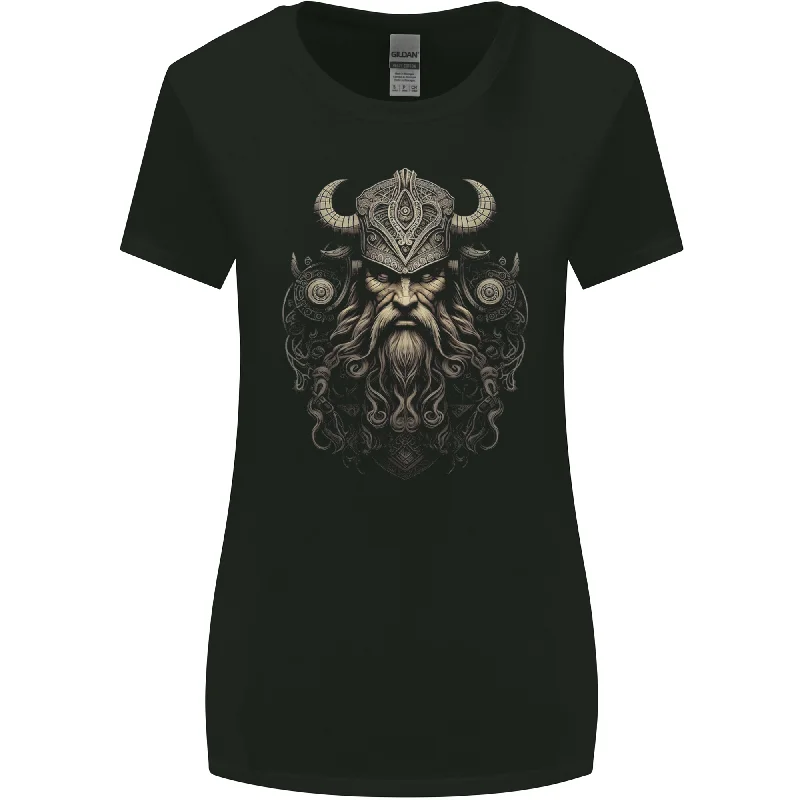 A Viking Warrior Chief Womens Wider Cut T-Shirt Chenille Fabric Brocade Fabric Lace Fabric