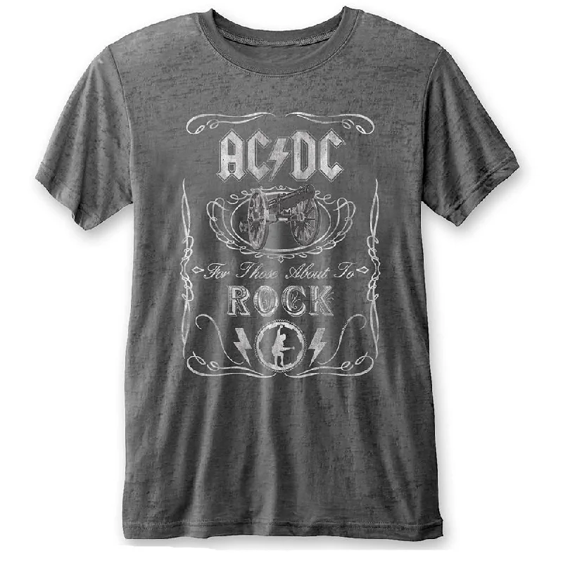 AC/DC | Official Band T-Shirt | Burn Out Cannon Swig Faux Fur Fabric Real Fur Fabric Shearling Fabric